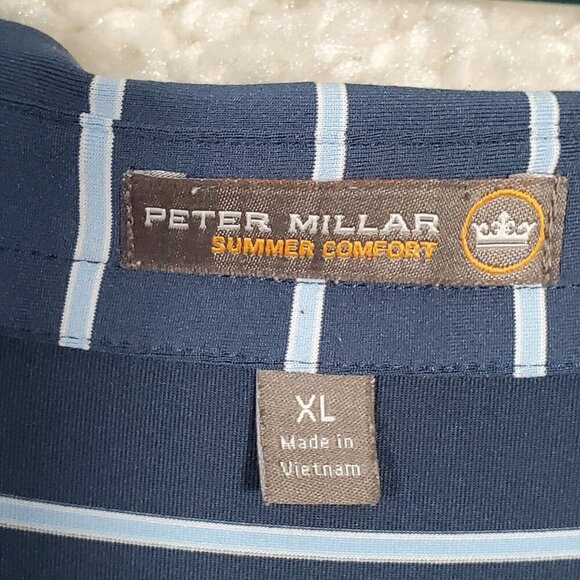 Peter Millar Men Summer Comfort Polo‎ Shirt Size XL Stripe Logo Golf Casual - Picture 4 of 10